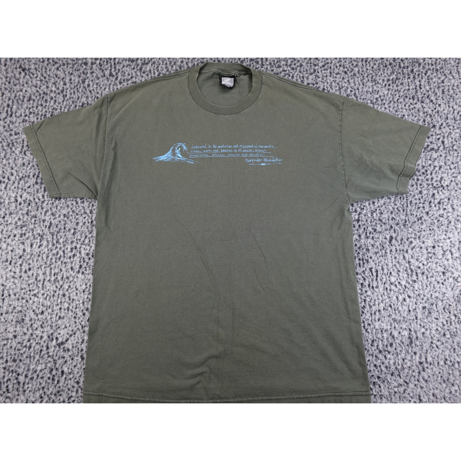 Surfrider Foundation TShirt Mens Xl Olive Green Graphic Ocean Conservation